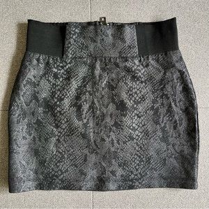Material girl snake skin body con mini skirt